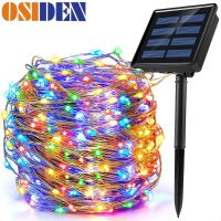 OSIDEN LED Outdoor Solar String Lights 7m/12m/22m solar lamp for Fairy Holiday Christmas Party Garland Lighting IR Dimmable