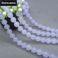 Light Purple Chalcedony Beads ลูกปัดโมราสีม่วงอ่อน 4-10 มิลลิเมตรรอบธรรมชาติหลวมหินลูกปัดเครื่องประดับ Diy