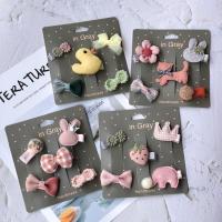 [hot]❐  New cute bear girls hair bows 5pcs children clips for baby Accessories Kids Barrettes Hairpins Headwear TZ85