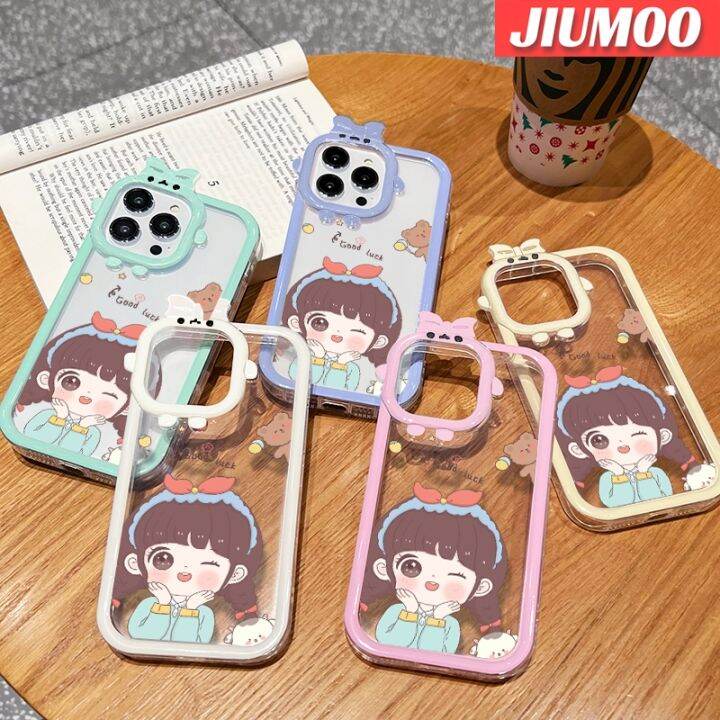 jiumoo-เคสสำหรับ-vivo-y95-y91-y91i-เคสแฟชั่นลายการ์ตูนน่ารักเด็กผู้หญิงสีสันสดใสเคสโทรศัพท์โปร่งใสนิ่มเคสซิลิโคนกันกระแทกป้องกันเลนส์กล้องสัตว์ประหลาดตัวเล็กกรอบใส