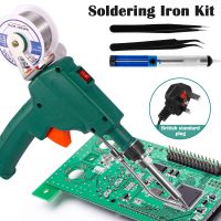 New Electric Soldering Iron Tool Kit 60W 220V Automatic Soldering Tool With Desoldering Pump 2 Tweezers Professional Soldering