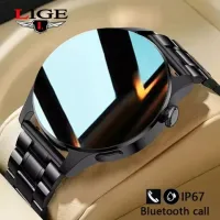 LIGE Smart Watch New Fashion Bluetooth Call IP67 Waterproof Stainless Steel Sport Fitness Men Watches For Android IOS