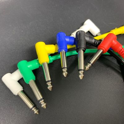 ：《》{“】= 6PCS Colorful 15Cm/30Cm Low Noise Shielded Electric Guitar Audio Cables Leads 1/4 Right Angle Effect Pedal Patch Cord