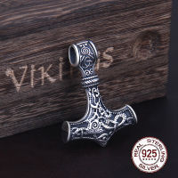 Real 925 Sterling Silver Hammer Mjolnir choker Viking Amulet Scandinavian pendant necklace Norse Men Jewelry
