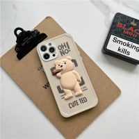 3D Cartoon Bear Mobile Phone Case for iPhone 13 12 11 Pro Max Mini XR XS 7 8 Plus Cute Funny Cell Phone Back Covers