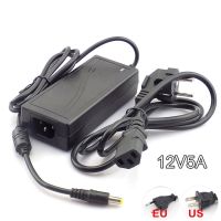 DC 12V 5A Switch Power Supply Adapter Transformer 110V -240V สำหรับกล้องกล้องวงจรปิด DVR การเฝ้าระวัง LED Strip RGB 5050 L19