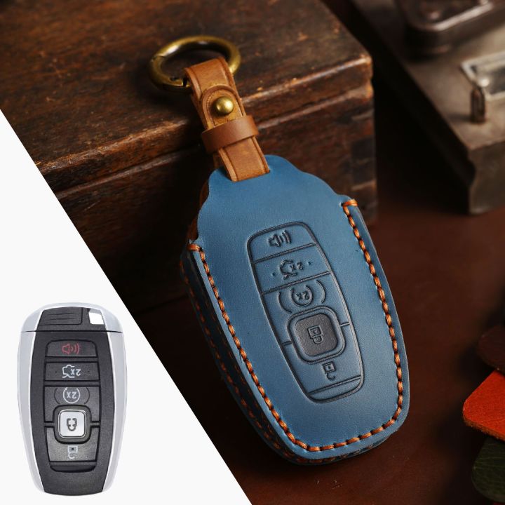 luxury-genuine-leather-key-fob-cover-case-car-accessories-for-lincoln-navigator-adventurer-aviator-keychain-keyring-shell-holder