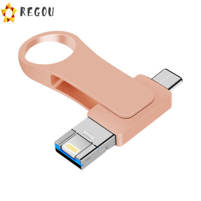 หลายความจุแฟชั่นโลหะ3-In-1 Usb แฟลชไดรฟ์อเนกประสงค์,ความเร็วสูงพอร์ต Usb 3.0พอร์ต Otg ใช้ได้กับโทรศัพท์มือถือคอมพิวเตอร์