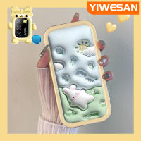 YIWESAN เคสสำหรับ Infinix Smart 5 Smart 6 Smart 7 Hot 10 Lite เคสการ์ตูนกระต่ายดอกไม้3D สีสันสดใสนิ่มสำหรับเลนส์กล้องมอนสเตอร์ตัวเคสมือถือกันกระแทกแบบใสป้องกันซิลิโคนเรียบง่ายปลอกความคิดสร้างสรรค์โปร่งใส