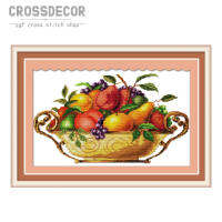 Cross Stitch Complete Set With Materials Still Life Patterns Counted Embroidery Sewing Hobby Handicraft Handmade For Home Decor Full Set Fruit Dish