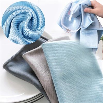 【CW】 Washing Dishcloth No Trace Absorbable Soft Microfiber Lint Window Car Rag Cleaning  Wipes Glass