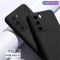 【Shell set]สำหรับ Poco M3 Pro สำหรับ Xiaomi Poco M4 M3 X4 X3 Pro F3 X3 GT กรณี Redmi 10 Coque Original Liquid ซิลิโคนกรณี Poco M3