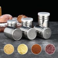 Stainless Steel Seasoning Jar Salt Sugar Shaker Pepper Bottle Rotating Cover Toothpick Holder BBQ Spice Storage Can Kitchen Tool