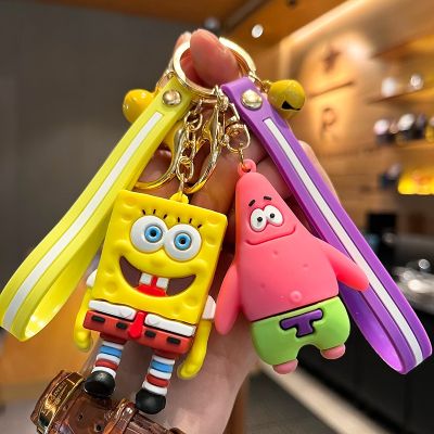 【CW】 Kawaii SpongeBob Keychain Cute Patrick Star Squidward Tentacles Key Ring Small Doll Pendant Backpack Ornaments Gifts for Friends