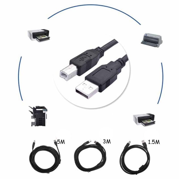 【xmt】15m3m5m10m Usb A Male To Usb B Male Printer Wire Cable Cord Color Black Lazada Ph 2074