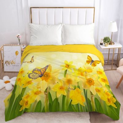 3D Duvet Cover with Zipper Comforter Blanket Quilt Cover 220x24090135150 Bedding Bag Country Yellow Rose