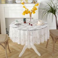 Lace Flower Table Cloth White Round Table Cover Tea Dinning European Style Christmas Wedding Home Decor Washable Tablecloth