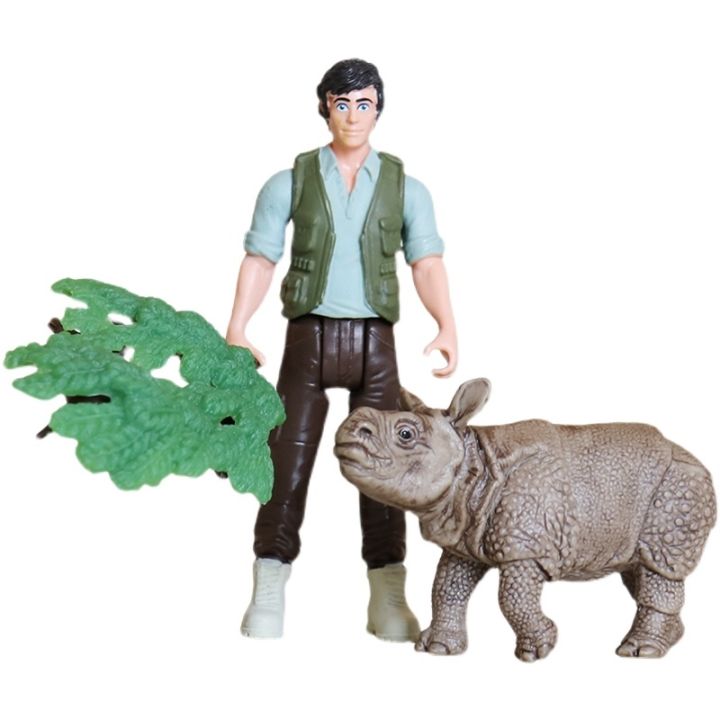 sile-schleich-one-horned-rhino-starter-set-42428-rhino-pet-wildlife-simulation-model-toy