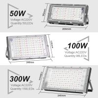 RGB LED Floodlight 220โวลต์สปอตไลท์กลางแจ้ง50วัตต์100วัตต์300วัตต์ IP65กันน้ำโคมไฟถนนโคมไฟที่มี24key การควบคุมระยะไกลสหภาพยุโรปเสียบ