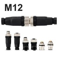 M12 Waterproof Aviation Plug Socket IP67 4 5 8 Pin Sensor Connector Industrial Grade 4-6MM Elbow Straight PG7 Plug