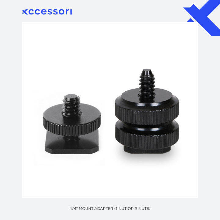Xccessori 1/4″ Mount Adapter for Tripod Screw to Camera or Flash Hot Shoe Mount Lazada