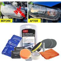 Car Headlight Restoration Kit Brightener Headlamp Scratch Repair Liquid Paste Light Lens Polisher Cleaning Paste Refurbish Tool