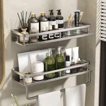 Bathroom Shelf 30-50cm Modern Matt Black Kitchen Wall Shelf Shower Bath  Storage Rack Cosmetic Shelf