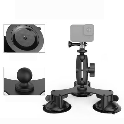 Triple Cup Action Camera Suction Mount W หัวบอลสำหรับ Insta360 Dualsingle Suction Cup Car Holder Window Mount Accessories