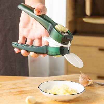 Stainless Steel Kitchen Garlic Press Multifunction Garlic Press Manual Garlic Grinding Slicer Stainless Steel Garlic Mincer New