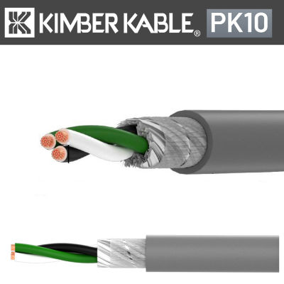 สาย AC KIMBER PK10 รุ่นใหม่สีเทา ตัวนำ 10 AWG / 5.26mm2 pure copper เกรดคัดพิเศษ สินค้าจากศูนย์ KWB ราคา/ฟุต (30 cm)