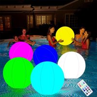 เด็กกลางแจ้ง Lnflatable ลูกบอลเรืองแสงของเล่น16สีไฟ Led สระว่ายน้ำของเล่นชายหาดเทศกาลฮาโลวีนตกแต่ง Ball Toy