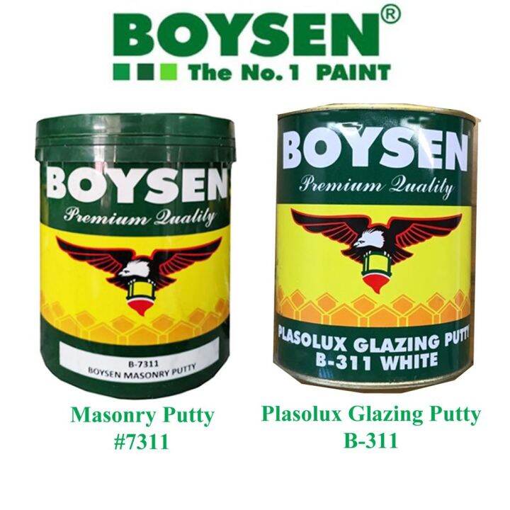 Boysen Plasolux Glazing Putty 311 or Boysen Masonry Putty 7311 Quart