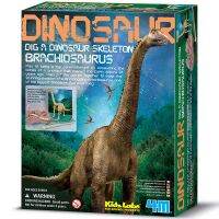 4M Dinosaur Dig A Brachiosaurus Skeleton ชุดของเล่น ขุดซากฟอสซิล ไดโนเสาร์ พร้อมค้อนและพู่กัน ช่วยเสริมสร้างจินตนาการ