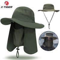 X-TIGER Sun Caps Flap Hats 360 ° Solar Protection Removable Neck &amp; Face Flap Cover Unisex Mosquito Mask Fisherman Hat Foldable