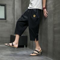 2023 Summer Calf-length Mens Pants Harajuku Sweatpants Streetwear Casual Joggers Men Cotton Casual Shorts Male