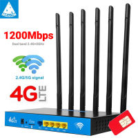 1200Mbps 4G เราเตอร์ใส่ชิม 6 เสา 2.4G+5G Dual Band Indoor 4G CPE Sim Card Wifi Router