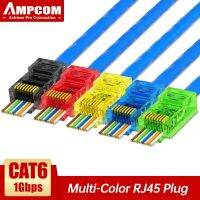 AMPCOM ปลั๊ก RJ45 Cat6ผ่านการเชื่อมต่อ EZ เพื่อจีบแจ๊คเสียบหัวสัญญาณLAN ขั้วต่อสำหรับสายเคเบิลยูทีพีฮาร์ดแวร์ของคอมพิวเตอร์ตายตัว