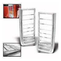 Car Rear Brake Tail Light Lamp Covers Trims Bezel Chrome Set for Hummer H2 Suv 2003-2009