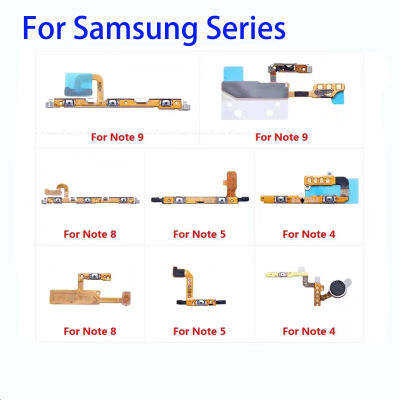 ปุ่มปรับระดับเสียงปุ่มเปิดปิดสายเคเบิ้ลยืดหยุ่นสำหรับ Samsung Galaxy Note 4 5 8 9 N910 N920 N950 N960 Note4 Note5 Note8อะไหล่สายเคเบิล Note9