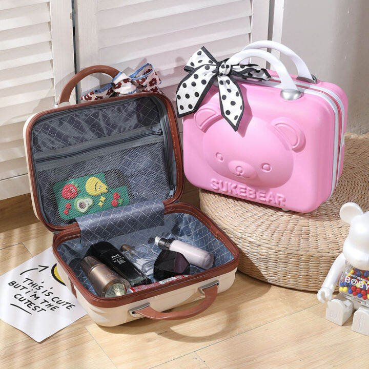 Handheld suitcase cosmetic small box bag 14-inch cartoon cute cartoon ...