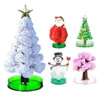 เด็กปลูกต้นคริสต์มาส Magic Growing Crystal Christmas Tree with Rack Magic Water Kids DIY Paper Toy Christmas Ornaments for Home Office sweetie