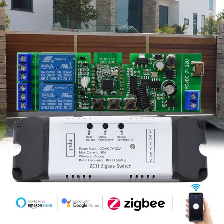 zigbee-garage-door-opener-motor-wifi-smart-switch-on-off-relay-module-tuya-smart-life-work-for-alexa-gateway-hub-required