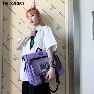 Personalized transparent messenger bag mens backpack sports outdoor travel trendy brand multi-functional single shoulder female
