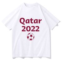 เสื้อยืดแขนสั้น พิมพ์ลายกราฟิก World Cup Qatar 2022 แฟชั่นฤดูร้อน สําหรับผู้ชาย และผู้หญิงS-5XL