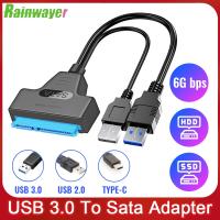 【ร้อน】อะแดปเตอร์ USB3.0เป็น Sata สายคอมพิวเตอร์ตัวเชื่อมต่อสายอะแดปเตอร์ USB SATA 3 22สูงสุด6 Gbps รองรับฮาร์ดไดรฟ์ SSD HDD 2.5นิ้ว