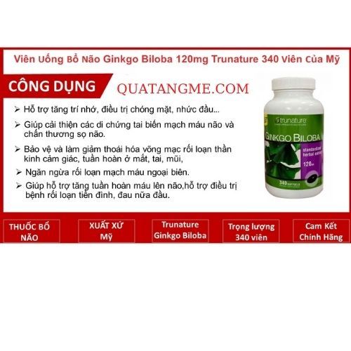 Viên uống trunature ginkgo biloba 340 softgels hỗ trợ các vấn đề tuần hoàn - ảnh sản phẩm 4