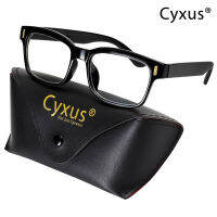 Cyxus แฟชั่นแว่นตาธรรมดาสำหรับผู้ชายผู้หญิงเลนส์คลาสสิกสแควร์สีดำกรอบแว่นตาแว่นตาสำหรับทั้งชายและหญิง8084X