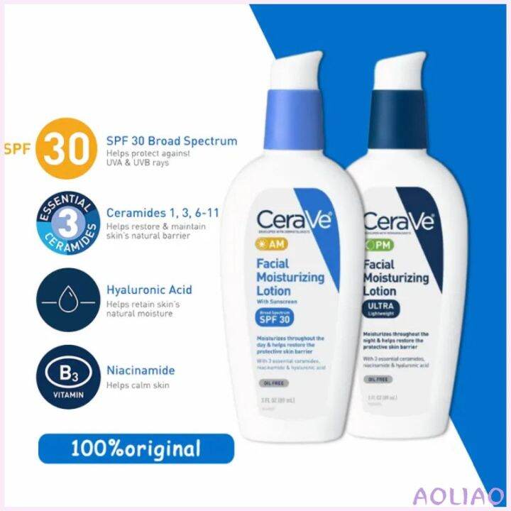 AOLIAO Cerave AM Facial Moisturizing Lotion with Sunscreen SPF 30