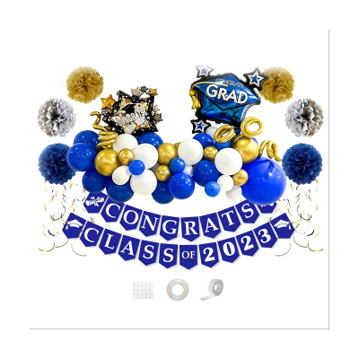 Graduation Party Decorations Blue White Gold Graduation Party Decorations Kit Class Of 2023 Congrats Grad Banner