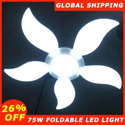 ✥♚❈ 75W E27 Deformable LED Garage Light Fan Blade Angle Adjustable Ceiling Lamp Classic Foldable LED Light